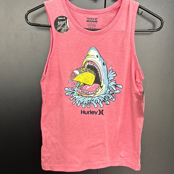 Hurley Shark Eating A Taco graphic, round neck, sleeveless tank top - Picture 1 of 6